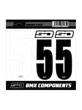 SD Front + 2 Side Plate Number Kit V3 White